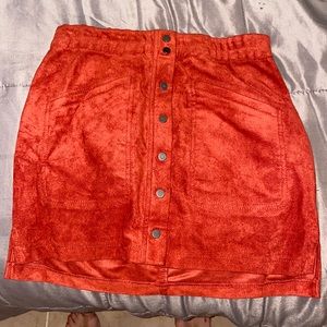 Burnt orange suede mini